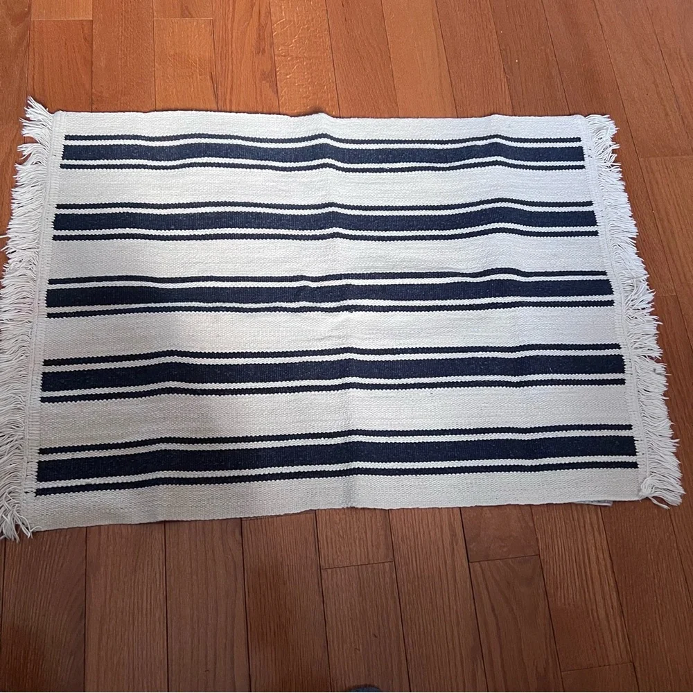 Vintage Ikea Signe Area Rug Scandinavian Design Navy Blue